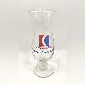 Vintage Carnival Cruise Line Hurricane 8” Cocktail Glass The Fun Ships Souvenirs
